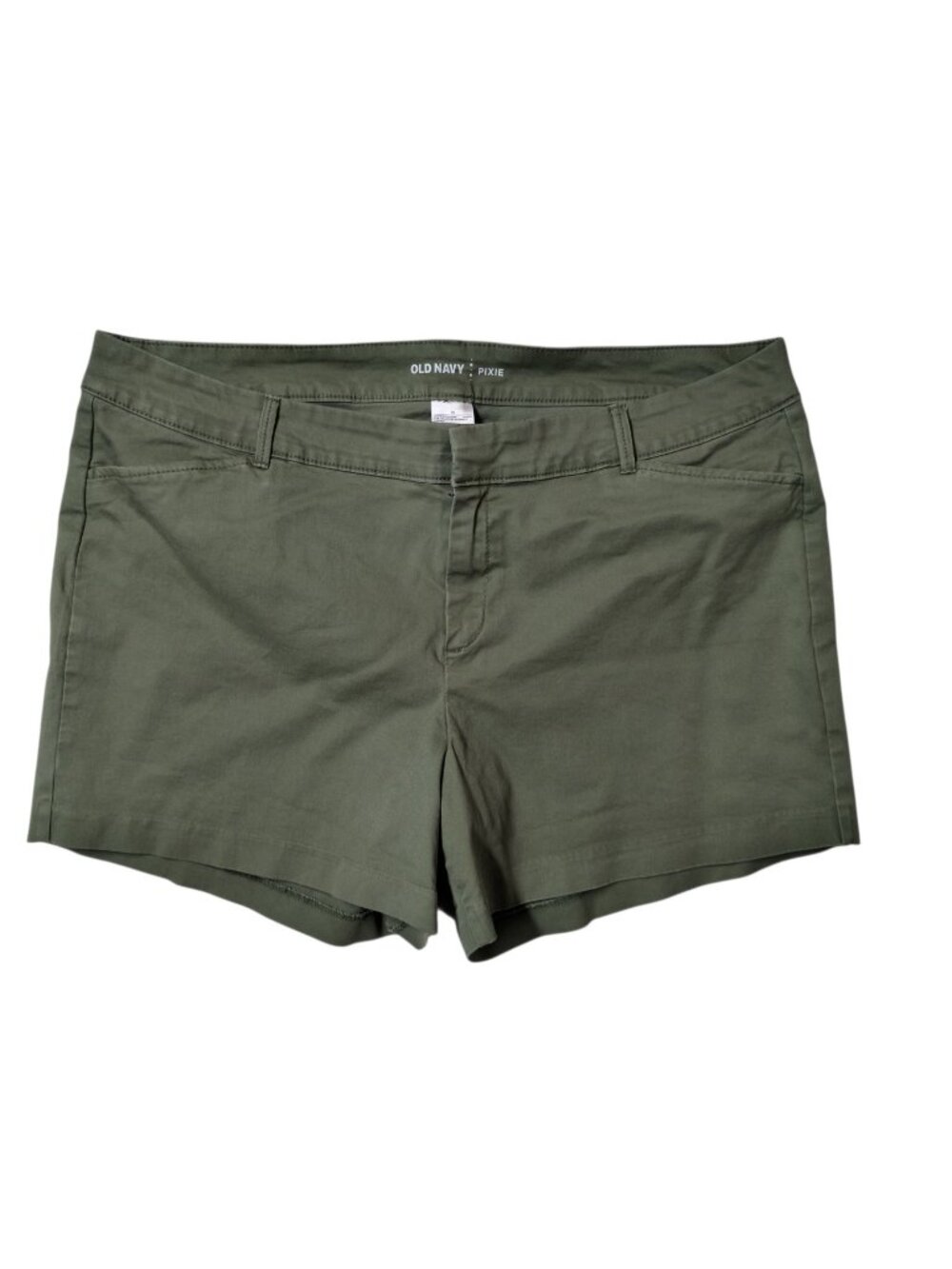 Old Navy Pixie Twill Chino Mid Rise Shorts Olive Green Women's Size 16